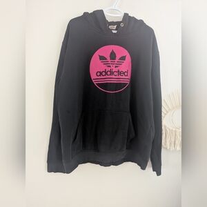 Black Hoodie with Pink Addicted Graphics